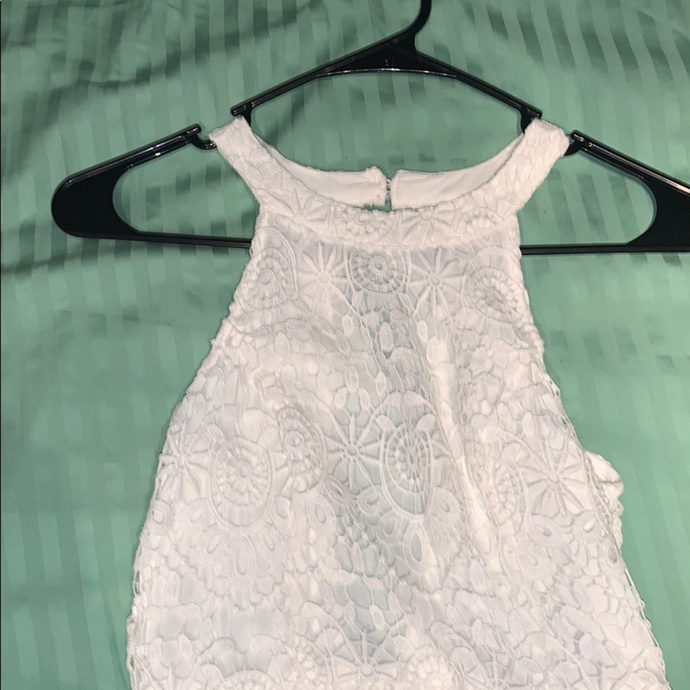 White lace halter dress